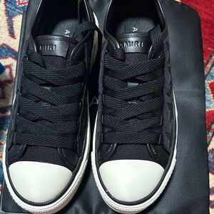 Black and White Lace-Up Sneakers